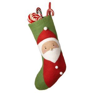 Beautiful Santa Christmas Stocking 100% Wool